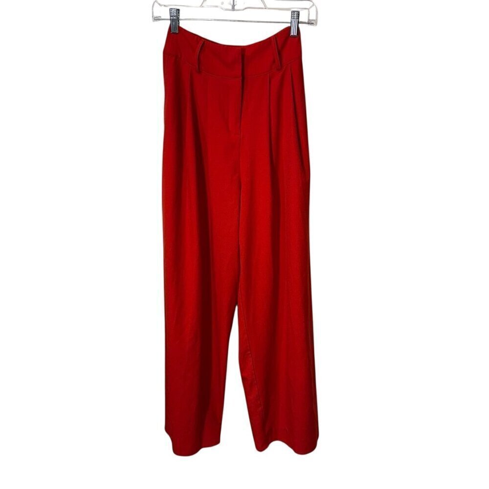 Flying Tomato Red Wide-Leg Pants X-Small Polyester/Spandex Blend